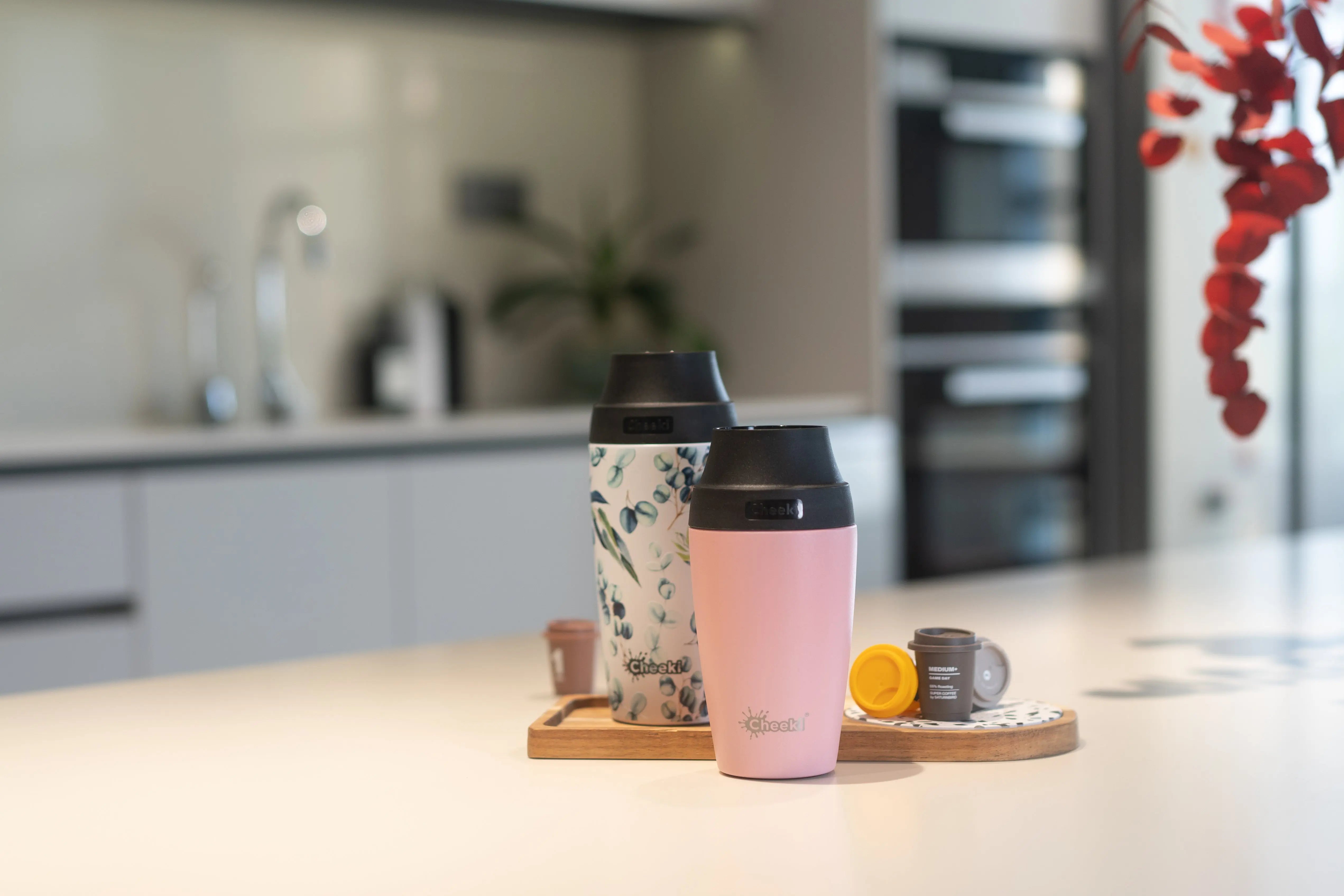Cheeki Coffee Mug Pink 350ml lifestyle