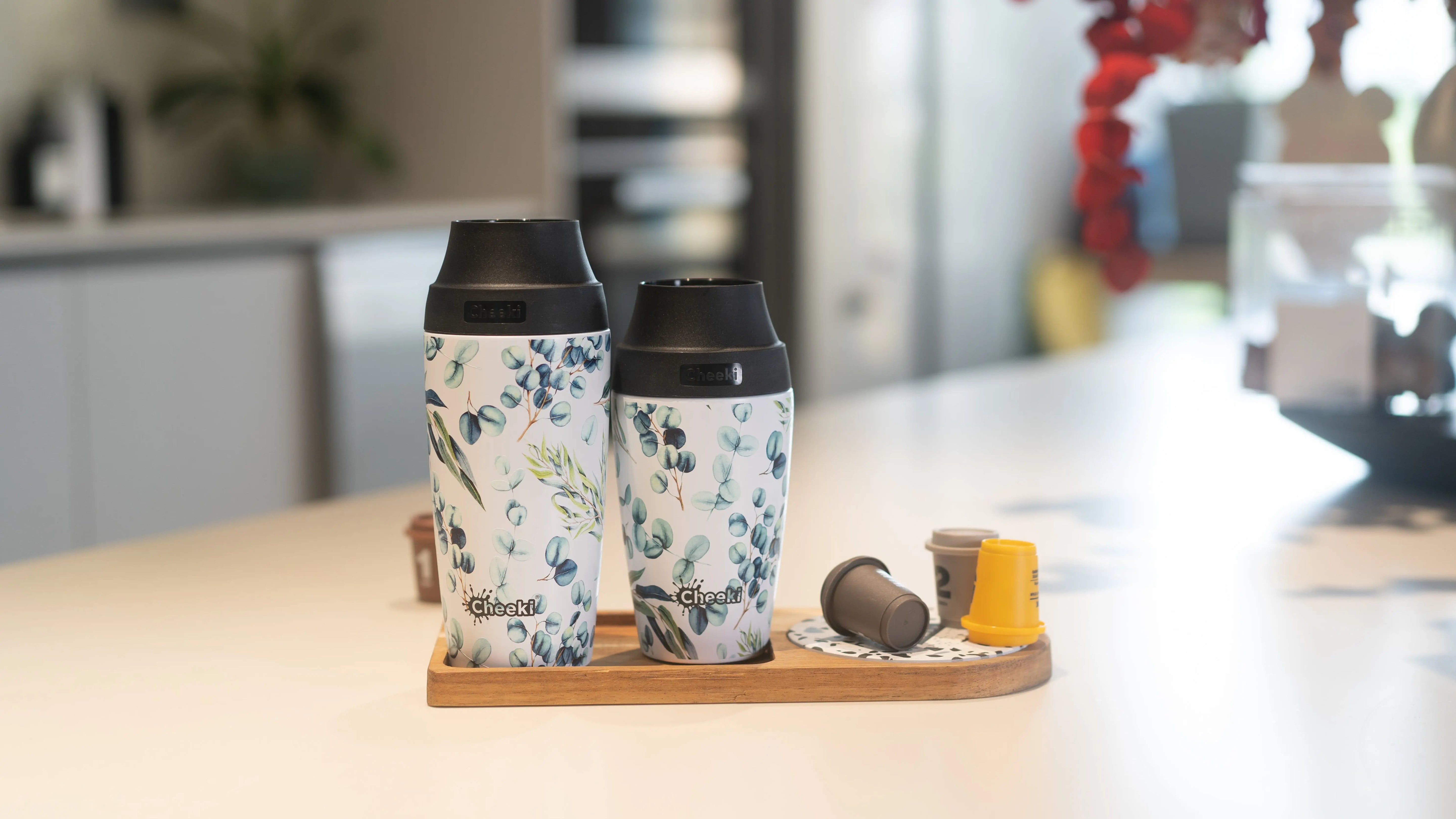 Cheeki Coffee Mug Watercolour 350ml lifestyle