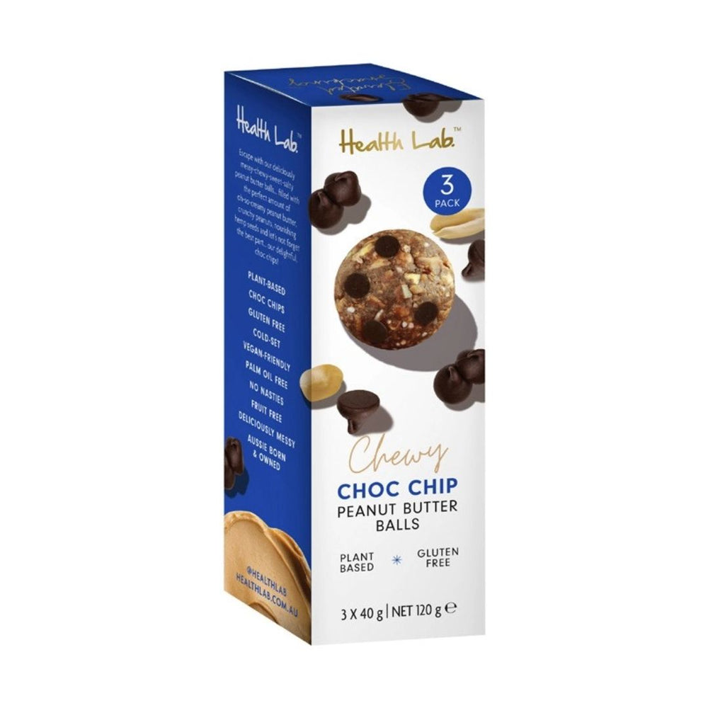 Health Lab Gluten Free Chewy Choc Chip Protein Ball 3x40g 120g