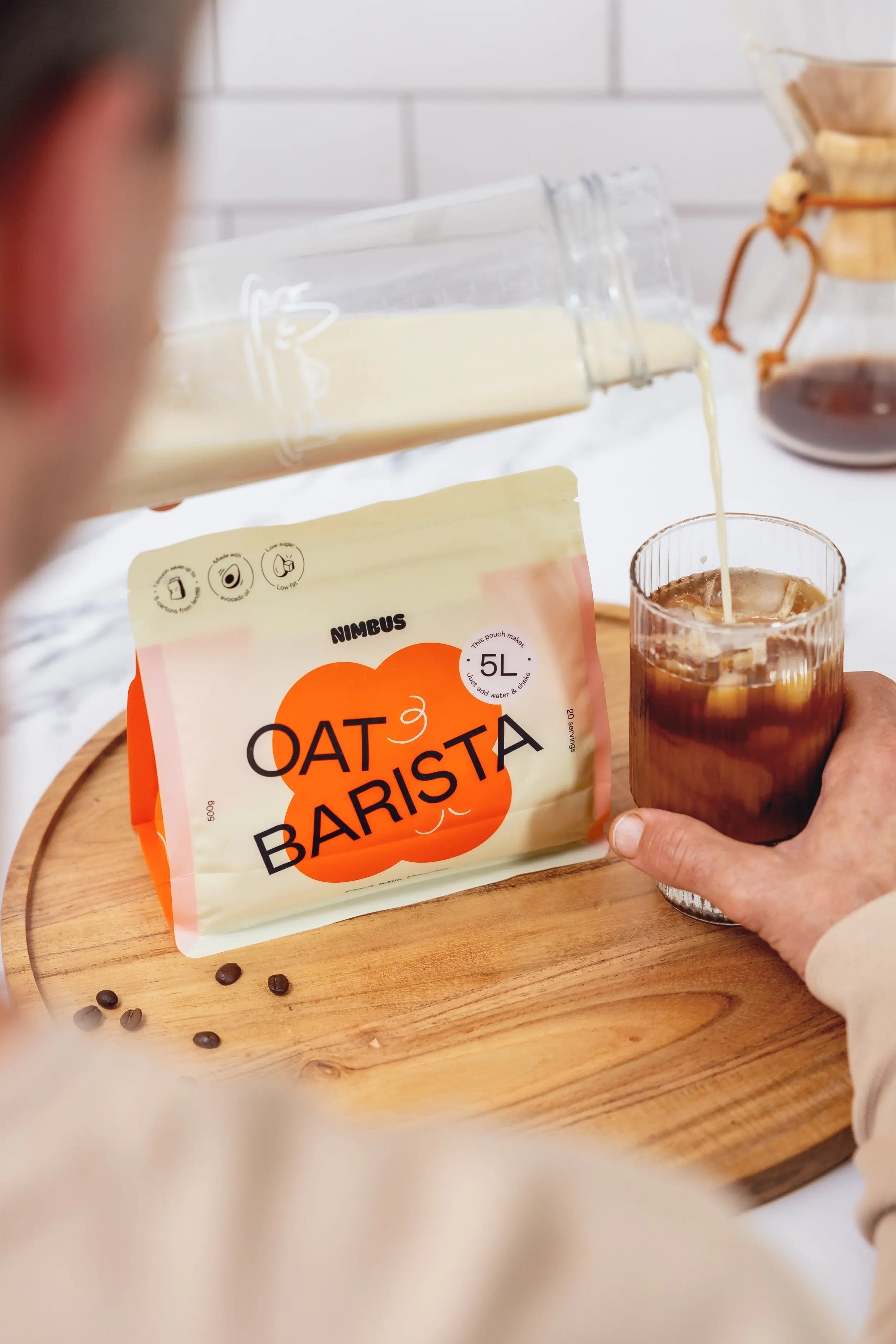 Nimbus Oat Barista iced coffee lifestyle image
