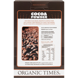 Organic Times Cocoa Powder — back pack image (UHP)