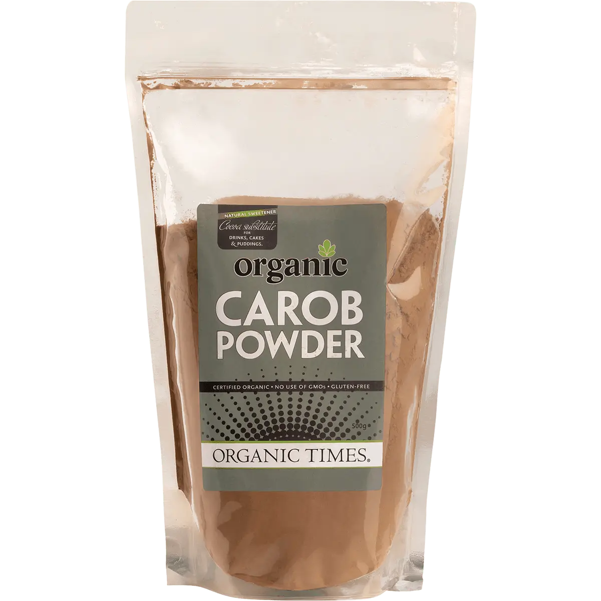 Organic Times Carob Powder 500g — front pack image (UHP)