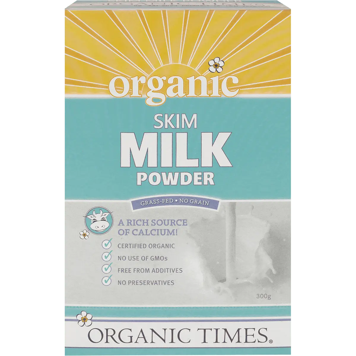 Organic Times Milk Powder Skim 300g — front pack image (UHP)