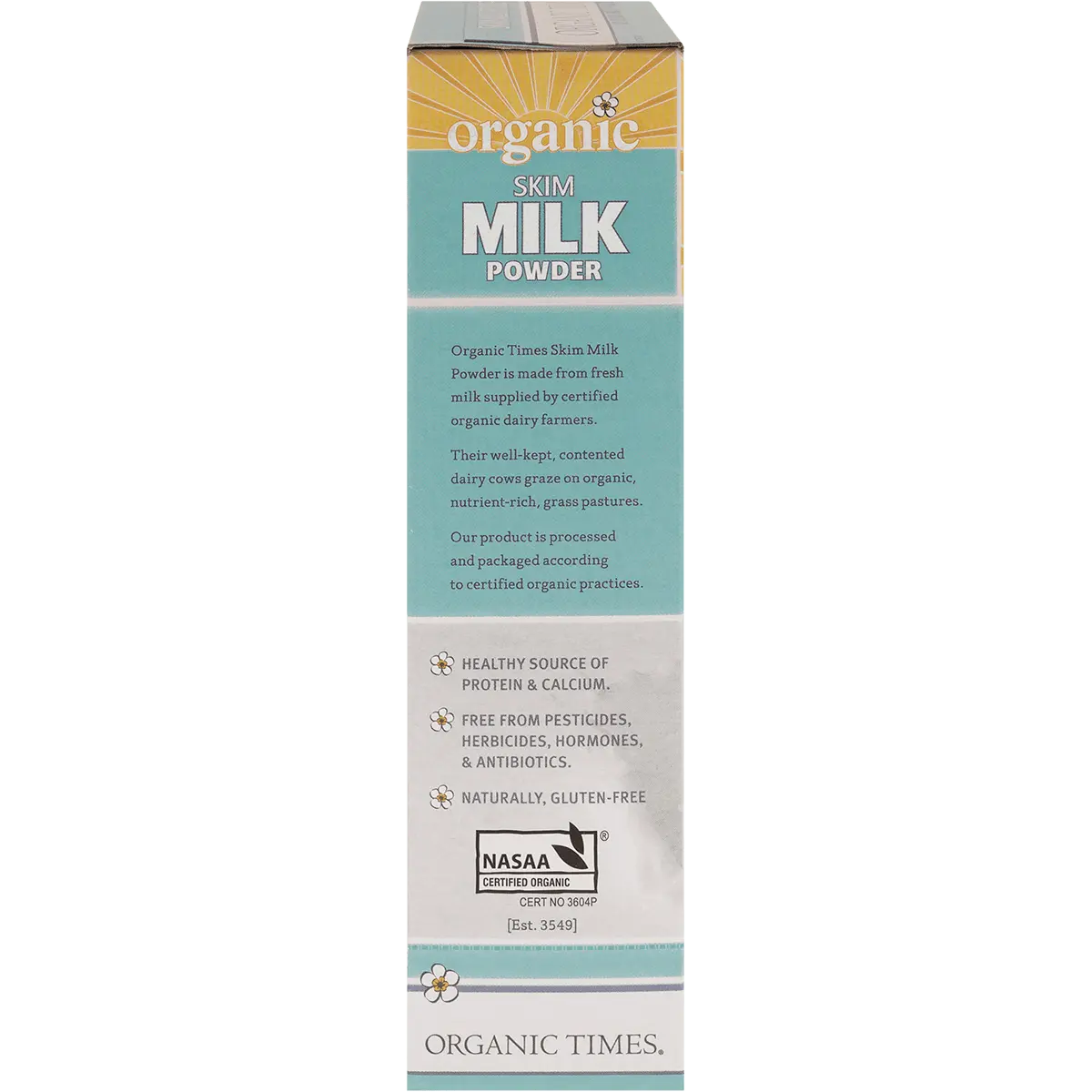 Organic Times Milk Powder Skim 300g — side pack image (UHP)
