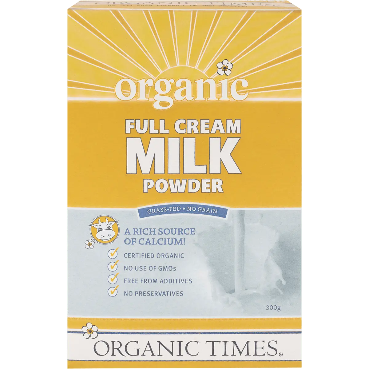 Organic Times Milk Powder Full Cream 300g — front pack image (UHP)