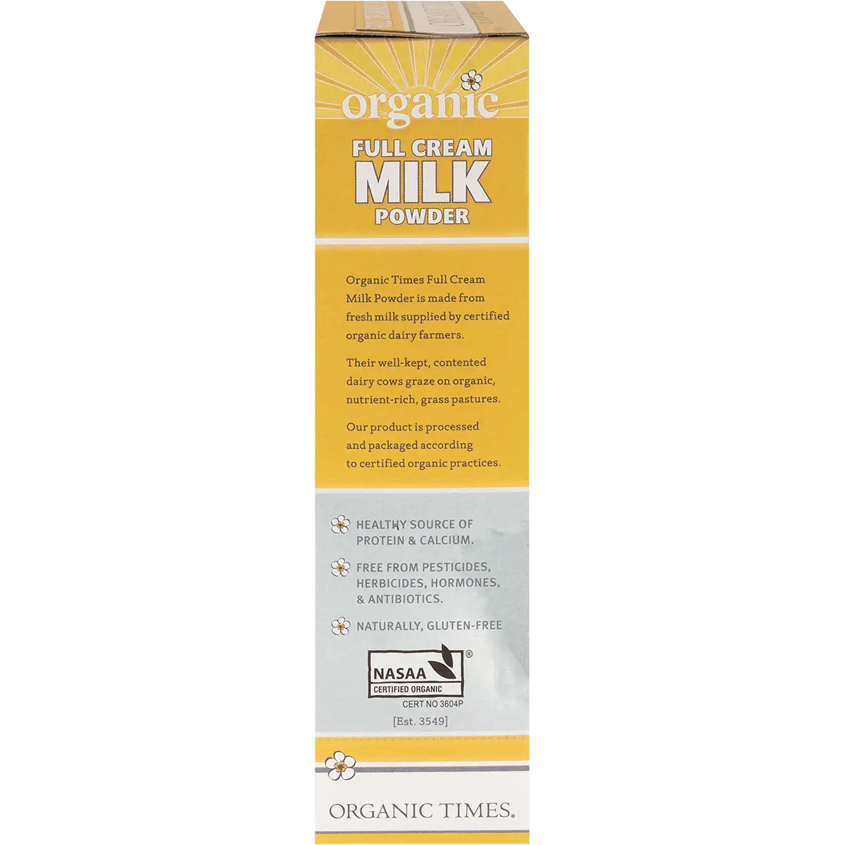 Organic Times Milk Powder Full Cream 300g — side pack image (UHP)