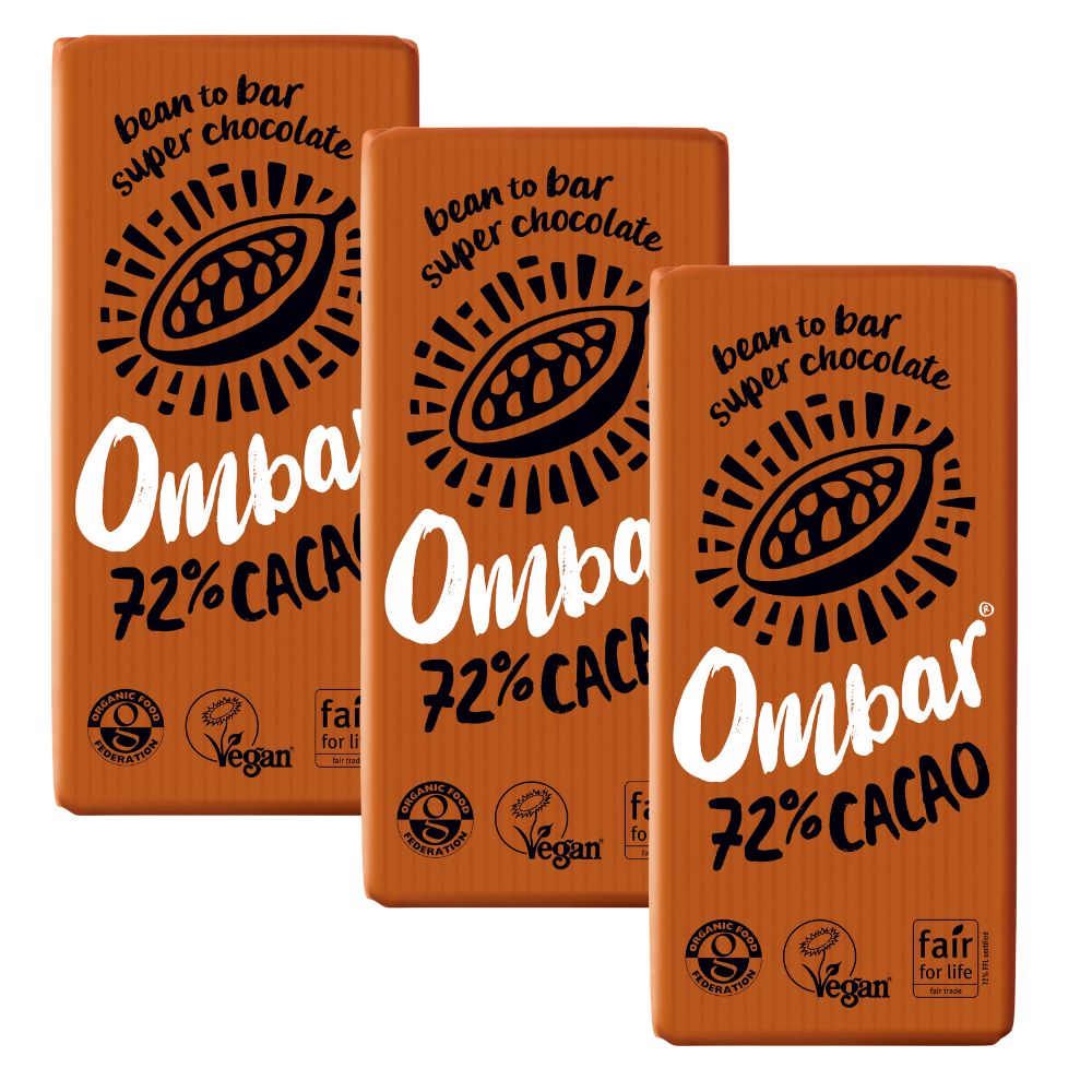 (CLEARANCE!) Ombar 72% Cacao Chocolate 70g x 3