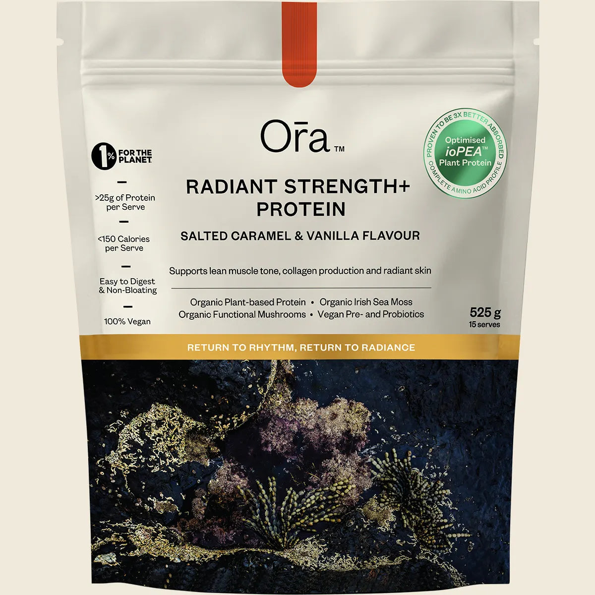 Ora Health Radiant Strength+ Protein Salted Caramel & Vanilla 525g Ora Health