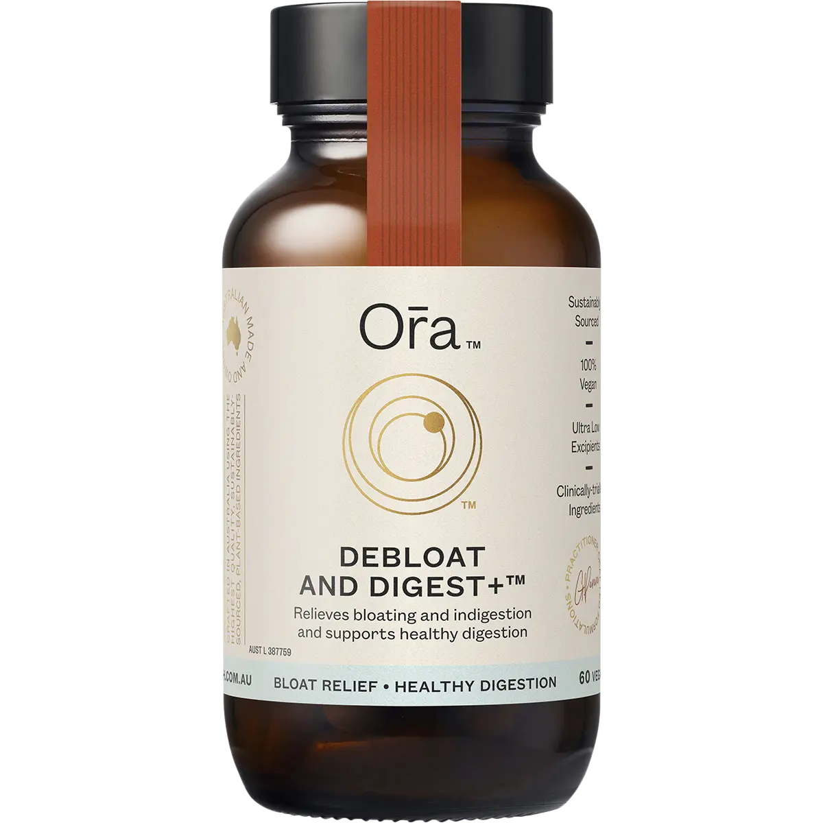 Ora Debloat & Digest+ 60 Capsules — front pack image (UHP)