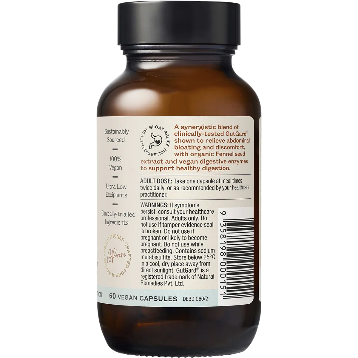 Ora Debloat & Digest+ 60 Capsules — side pack image (UHP)