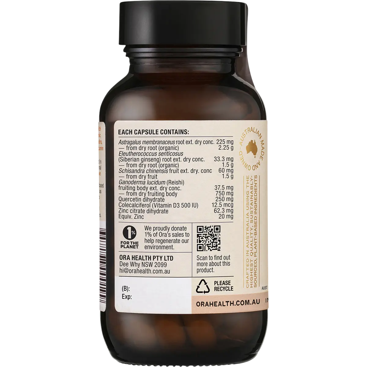 Ora Health Immune Tonic+ Advanced — side pack image (UHP)