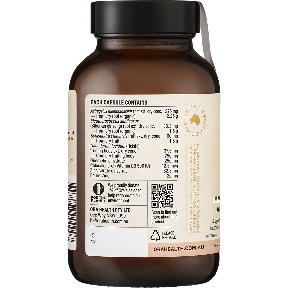 Ora Health Immune Tonic+ Advanced 120 Caps left-side image