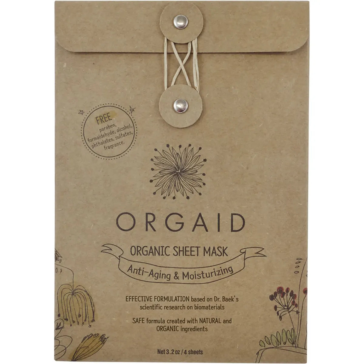 Orgaid Organic Sheet Mask Anti-Aging & Moisturizing