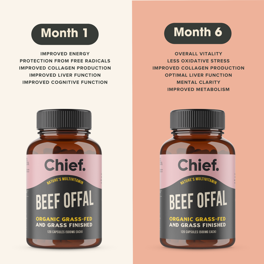 Chief Collagen - Organic Beef Offal Multivitamin 120 Capsules