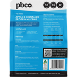 PBCO Protein Muffin Mix Plant Protein 340g — back pack image (UHP)