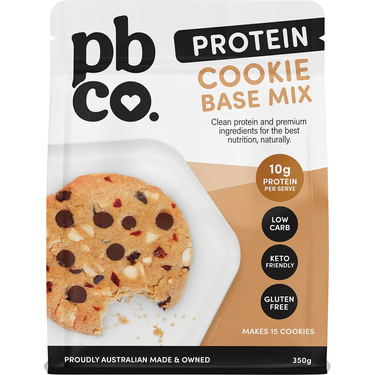 PBCO Protein Cookie Base Mix 350g — front pack image (UHP)