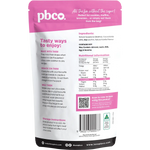 PBCO Chocolate Chips 98% Sugar Free 220g — back pack image (UHP)