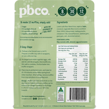 PBCO Apple Cinnamon Muffin Mix No Sugar Added 340g — back pack image (UHP)