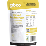 PBCo Sweet Lupin Flour Premium Australian 350g — back pack image (UHP)