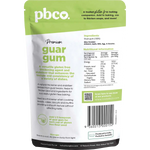 PBCO Guar Gum Premium 80g — back pack image (UHP)
