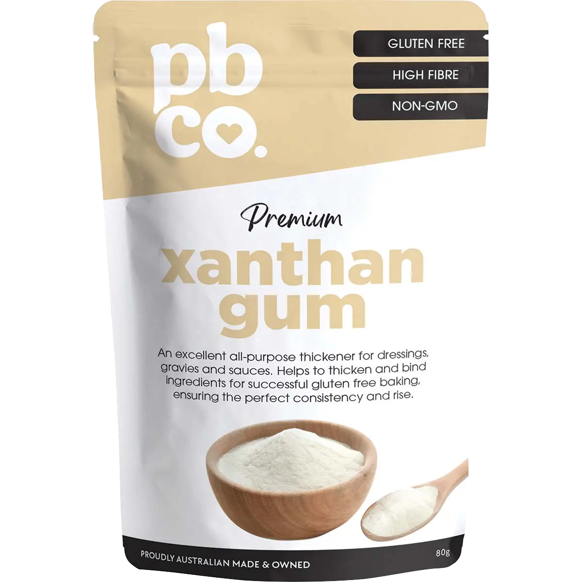 PBCo Xanthan Gum Premium 80g — front pack image (UHP)