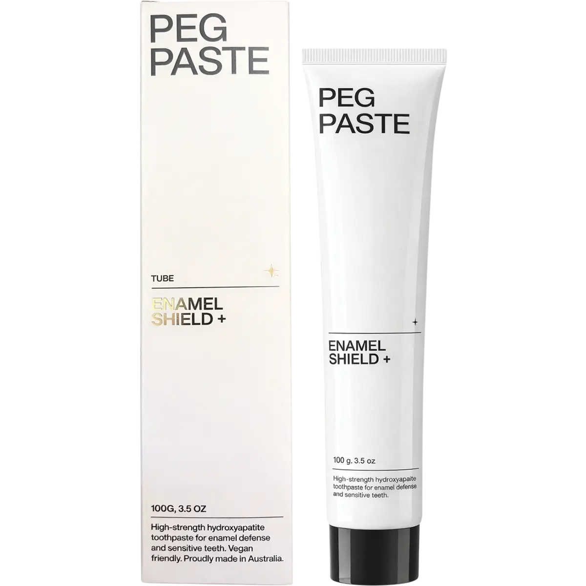 Peg Paste Natural Toothpaste Hydroxyapatite Enamel Shield+ Mint 100g — tube and carton