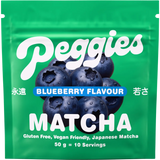 Peggies Matcha Blueberry 50g — front pack image (UHP)
