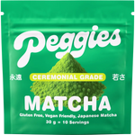 Peggies Matcha Ceremonial Grade 30g — front pack image (UHP)