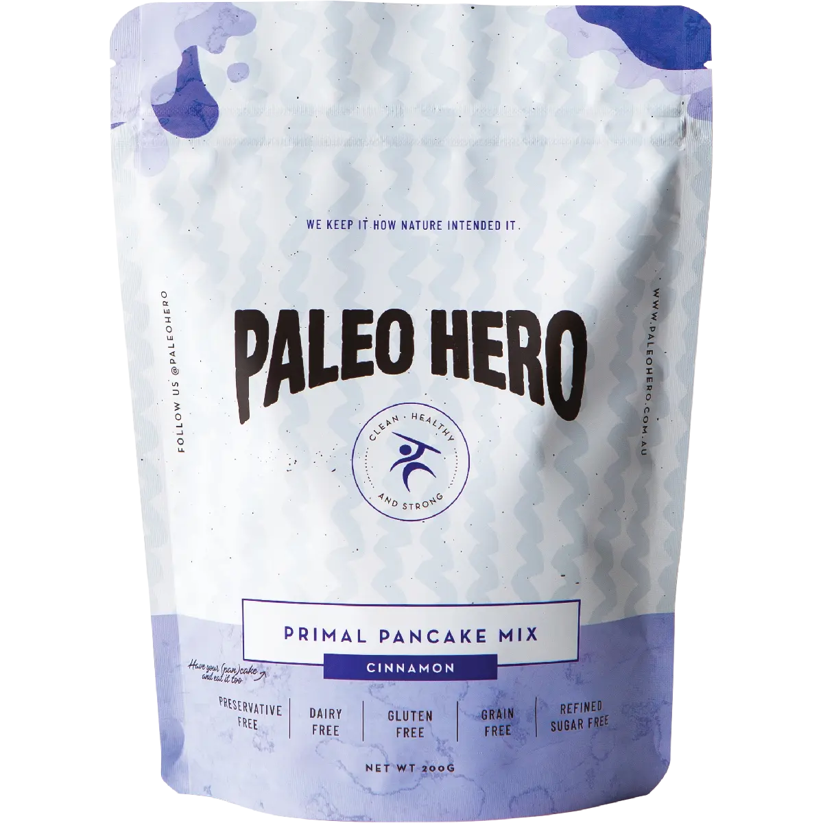 Paleo Hero Primal Pancake Mix Cinnamon 200g — front pack image (UHP)