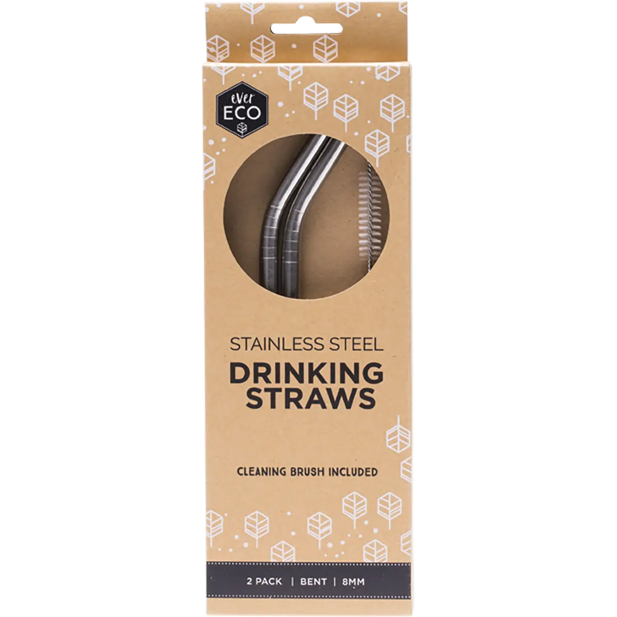 Ever Eco Stainless Steel Straws Bent 2pk