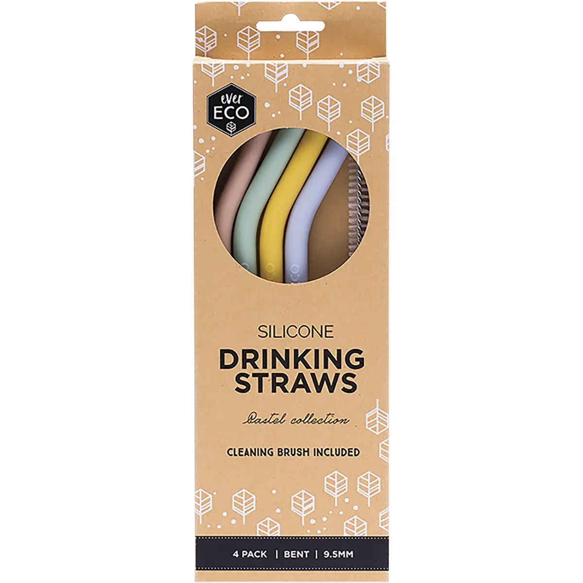 Ever Eco Silicone Straws - Bent Collection 4 Pack — front pack image (UHP)