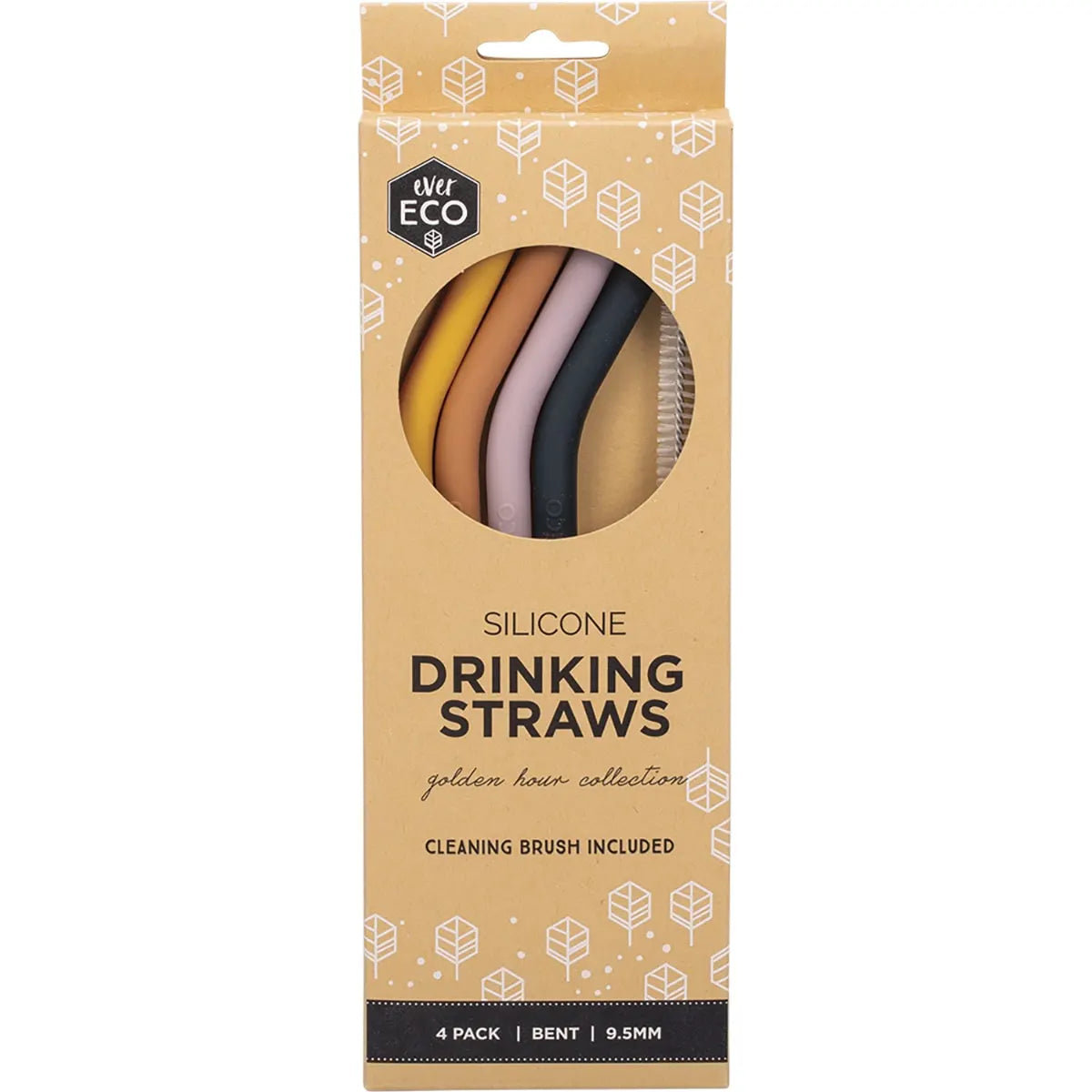 Ever Eco Silicone Straws - Bent Collection 4 Pack