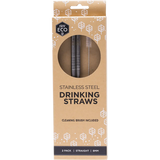 Ever Eco Stainless Steel Straws Straight 2pk