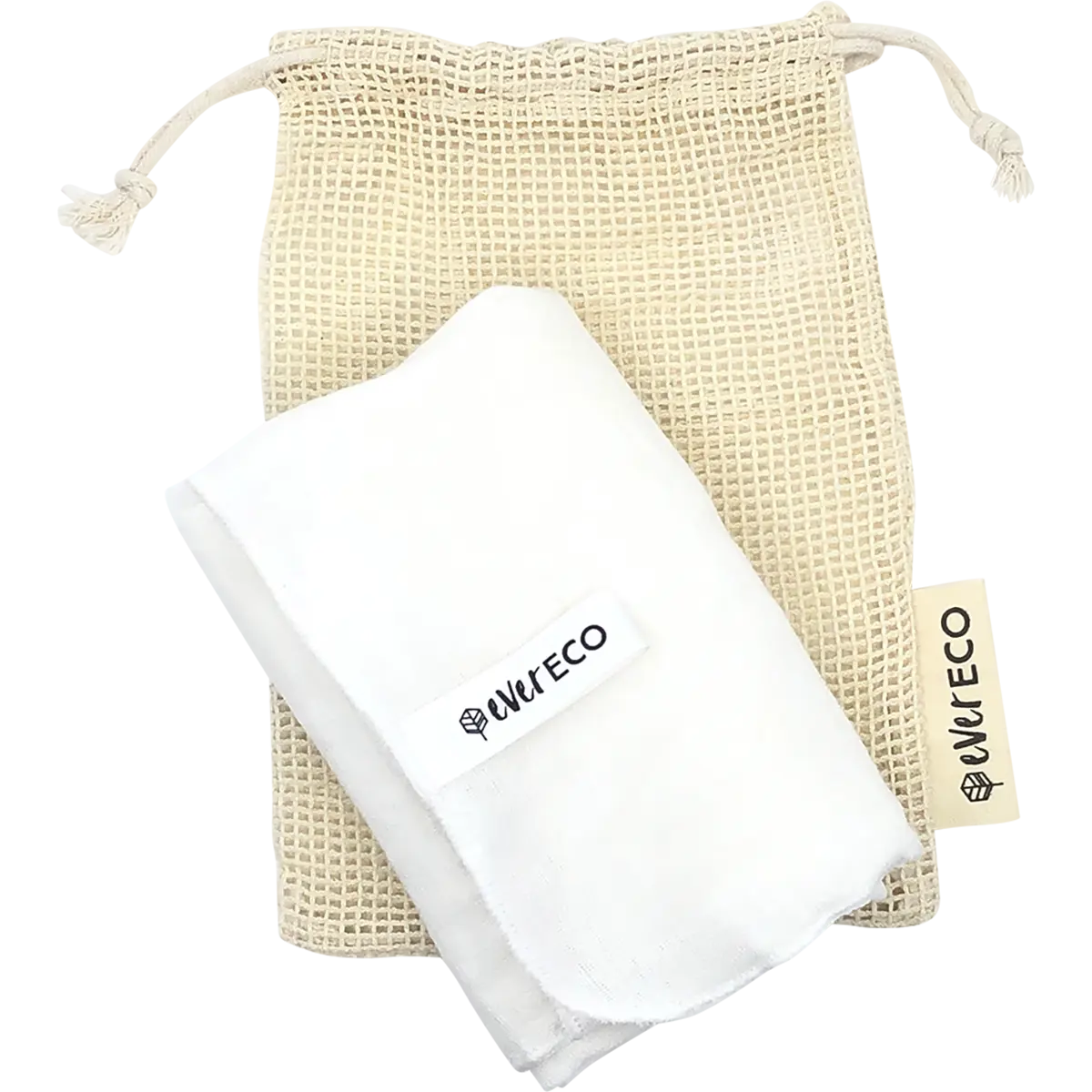 Ever Eco Muslin Facial Cloths with Cotton Wash Bag 2pk