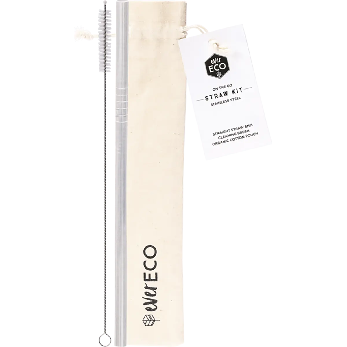 Ever Eco Stainless Steel Straw Kit Straight