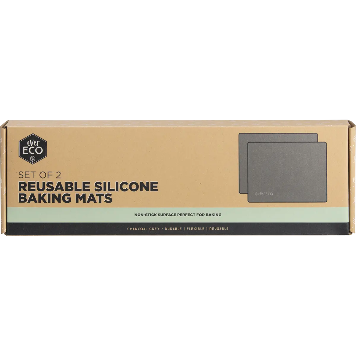 Ever Eco Reusable Silicone Baking Mats Set Of 2 (30 X 40cm) — front pack image (UHP)