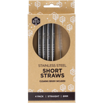 Ever Eco Stainless Steel Short Straws 4pk