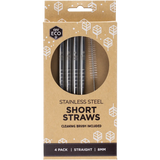 Ever Eco Stainless Steel Short Straws 4pk