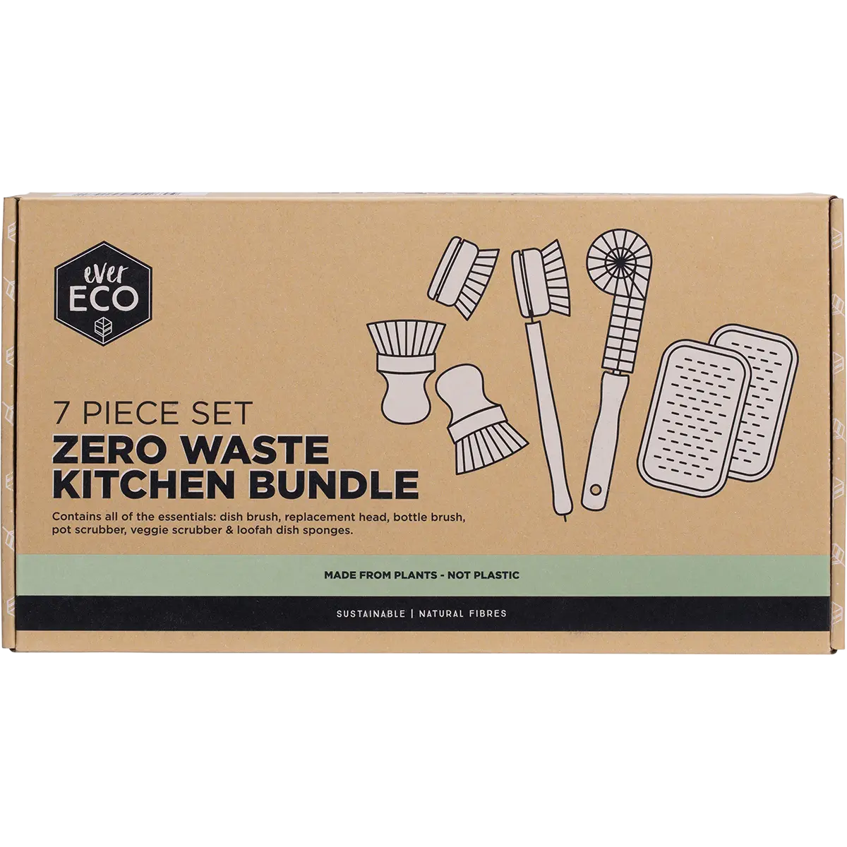 Ever Eco Zero Waste Kitchen Bundle 7 Piece Set — front pack image (UHP)