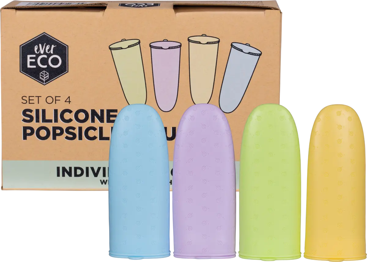 Ever Eco Silicone Popsicle Moulds 4pk — front pack image (UHP)
