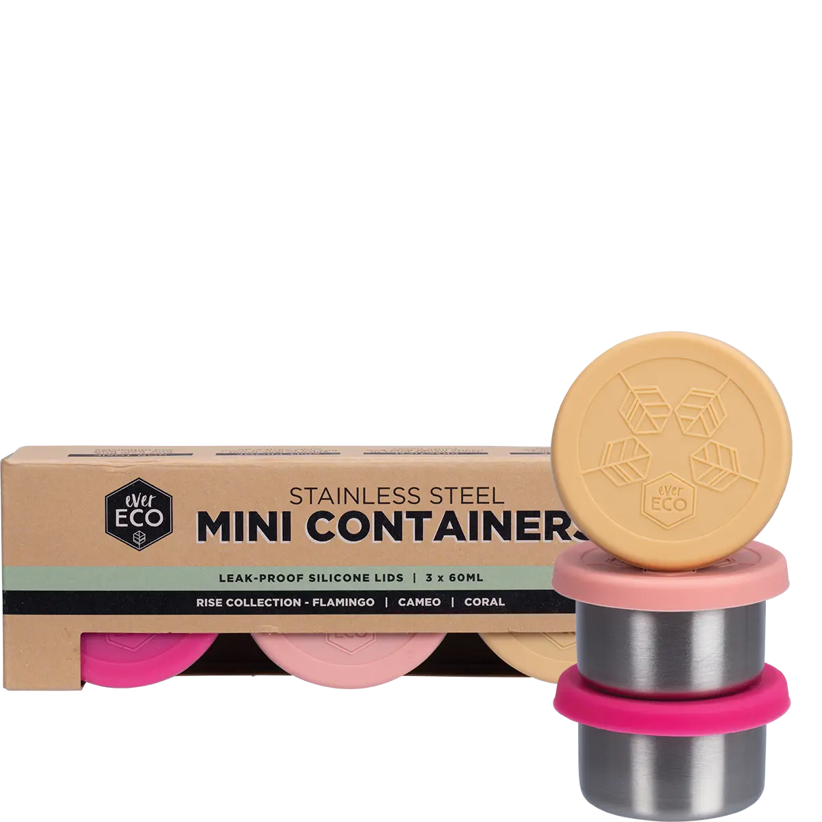 Ever Eco Stainless Steel Containers - Leak Resistant 3 Packs — front pack image (UHP)