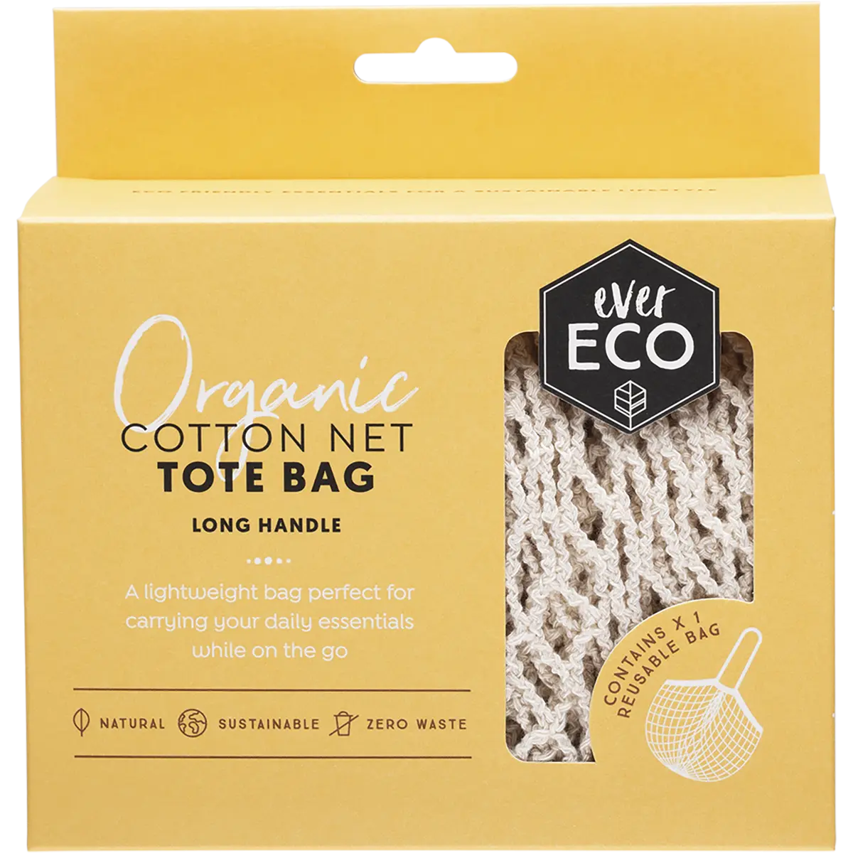 Ever Eco Tote Bag Long Handle Organic Cotton Net