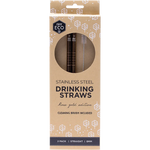 Ever Eco Stainless Steel Straws Straight Rose Gold 2pk