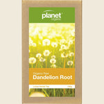 Planet Organic Raw Dandelion Root Loose Leaf Herbal Tea 100g — official front packaging