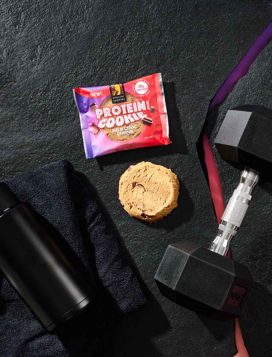 Byron Bay Cookie Company Protein Cookie Milk Choc Chunk 12x60g Byron Bay Cookies