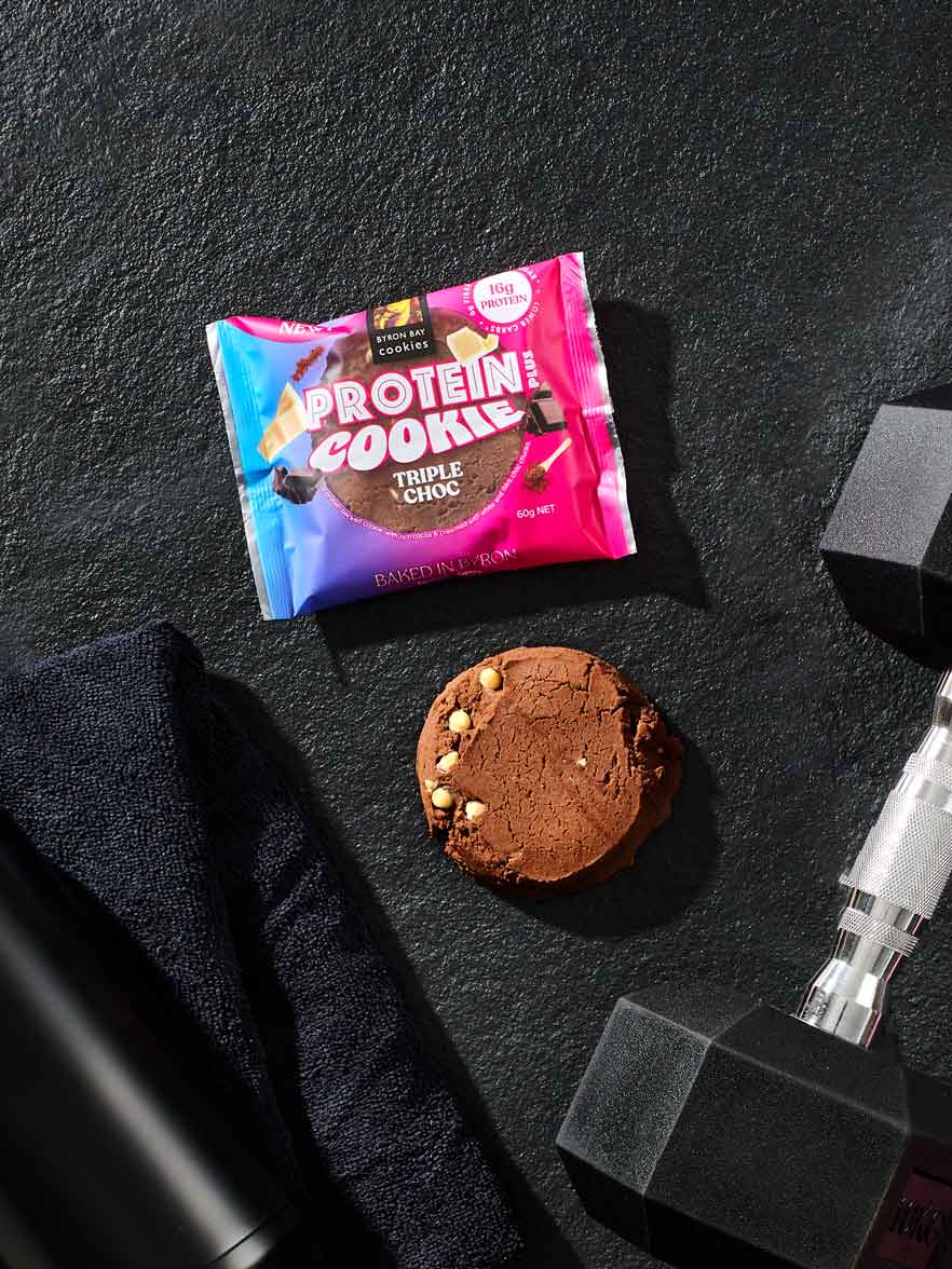 Byron Bay Cookie Company Protein Cookie Triple Choc 12x60g Byron Bay Cookies