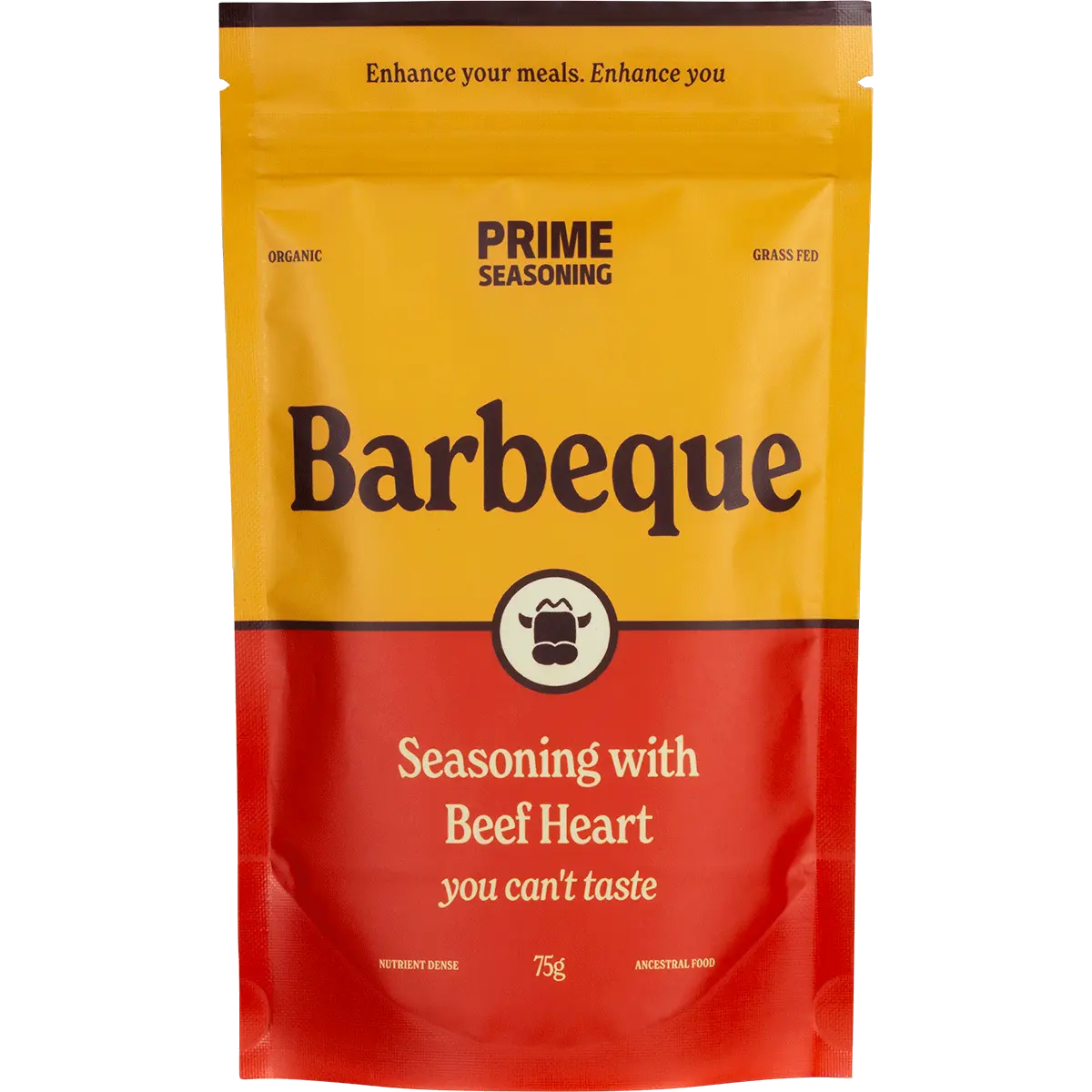 Prime Seasoning Organic Barbeque Seasoning with Beef Heart 75g — front pack image (UHP)
