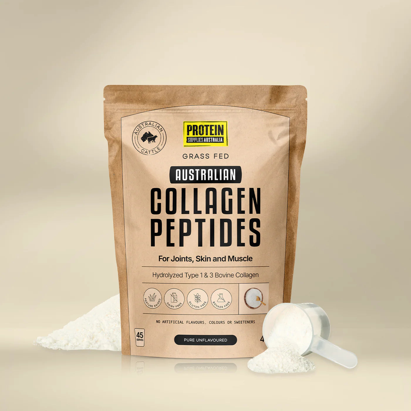 Protein Supplies Australia Australian Collagen Peptides Pure Unflavoured 450g Protein Supplies Aust.