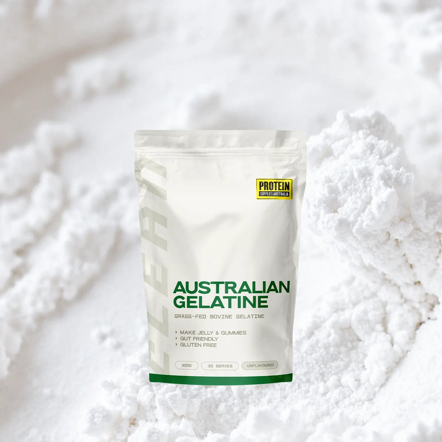 Protein Supplies Australia Australian Gelatine Unflavoured 300g — official styled product image