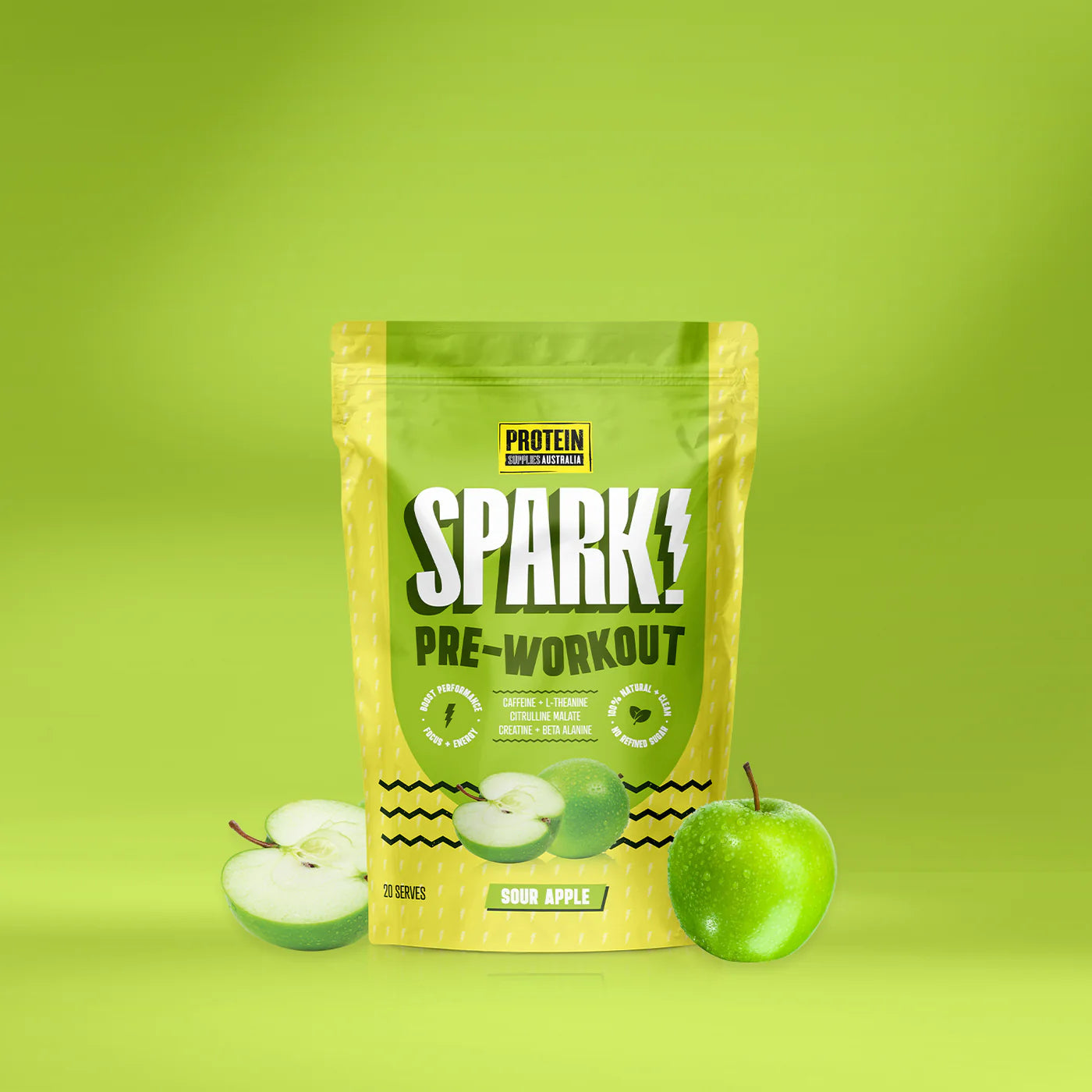 Protein Supplies Australia Spark Pre Workout Sour Apple 250g Protein Supplies Aust.